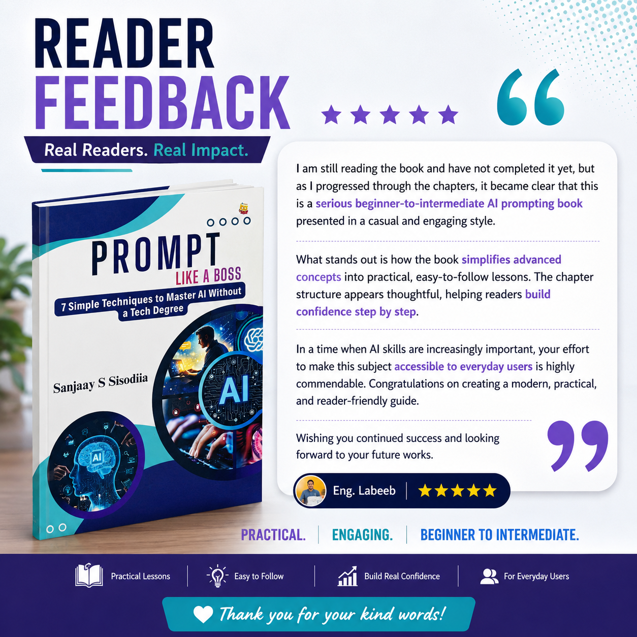 Reader feedback testimonial — Prompt Like A Boss